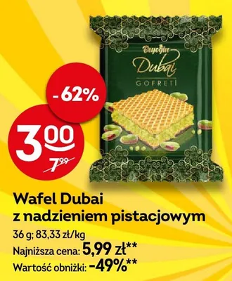 Wafel Dubai z nadzieniem pistacjowym Beyoglu promocja w Żabka