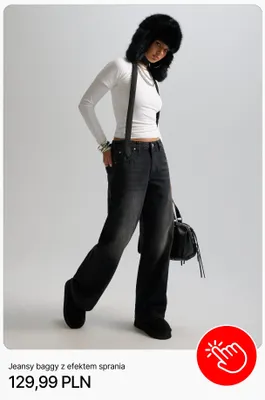 Jeansy baggy z efektem sprania Cropp promocja w Cropp