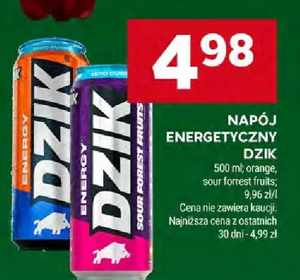 Napój energetyczny Dzik orange promocja w Stokrotka