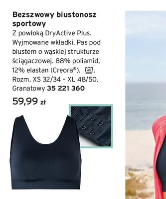 Bezszwowy biustonosz sportowy promocja w Tchibo