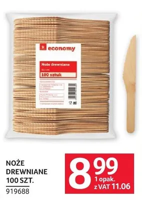 Noże drewniane 100 szt. promocja w Selgros
