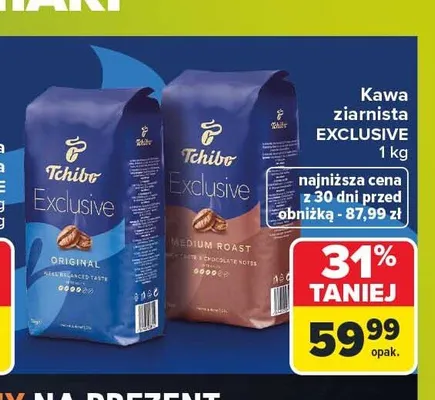 Kawa ziarnista Tchibo Exclusive Original promocja w Carrefour