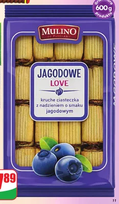 Ciastka kruche z nadzieniem jagodowym Mulino promocja w Dino