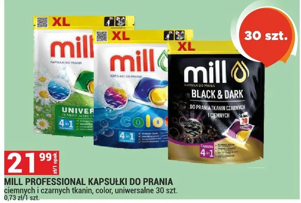 Kapsułki do prania białych i czarnych tkanin, color, uniwersalne promocja w Merkury Market