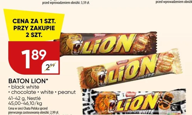 Baton Lion Black White promocja w Chata Polska