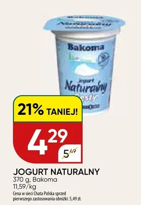 Jogurt naturalny promocja w Chata Polska