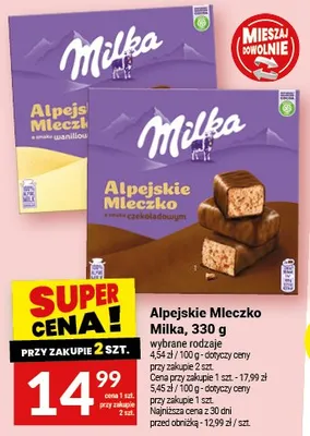 Alpejskie Mleczko Milka promocja w Twój Market