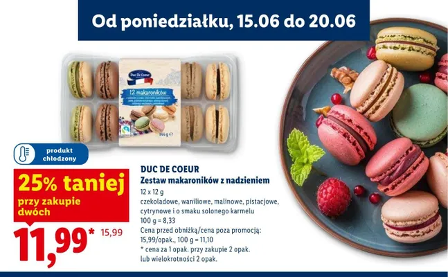 Zestaw makaroników z nadzieniem Duc De Coeur promocja w Lidl