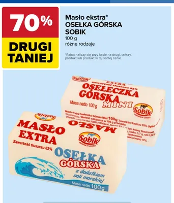 Masło ekstra Osełka Górska Sobik promocja w Carrefour