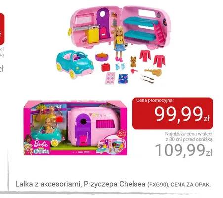 Lalka z akcesoriami Przyczepa Chelsea promocja w Smyk