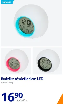 Budzik z oświetleniem LED promocja w Action