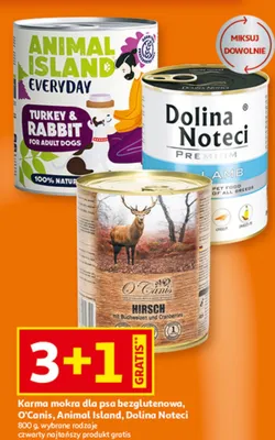 Karma mokra dla psa bezglutenowa O'Canis, Animal Island, Dolina Noteci 800g promocja w Auchan