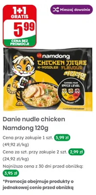 Danie nudle chicken Namdong promocja w Dino