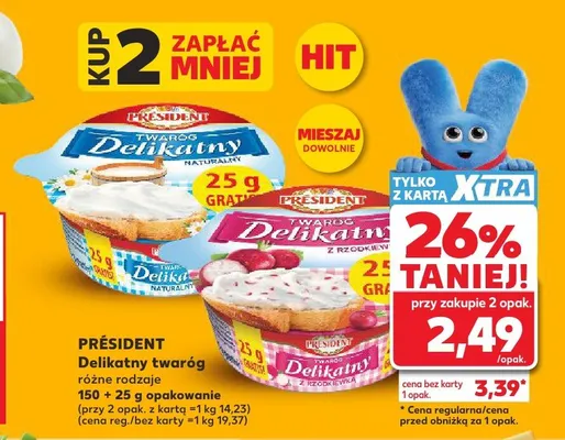 Twaróg Delikatny z rzodkiewką Président promocja w Kaufland