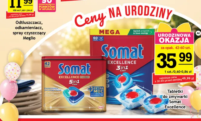 Tabletki do zmywarki Somat Excellence 3in1 promocja w Gram Market