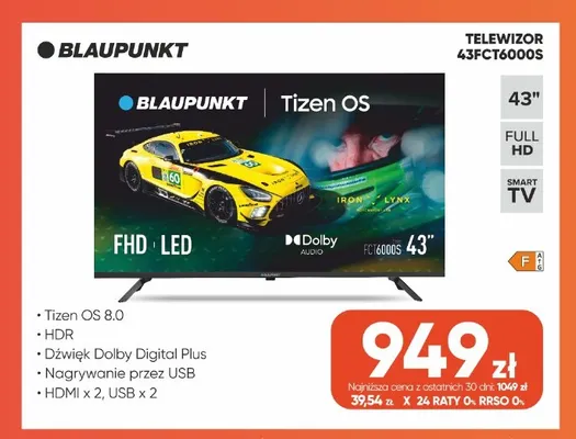 Telewizor Blaupunkt 43FCT6000S promocja w Max Elektro