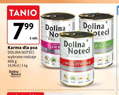 Karma dla psa Dolina Noteci Premium bogata w indyka promocja w Intermarche