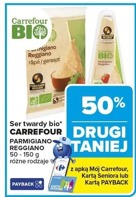 Ser twardy bio CARREFOUR PARMIGIANO REGGIANO promocja w Carrefour Market