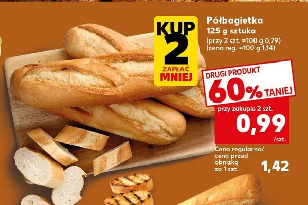 Półbagietka 125g promocja w Kaufland