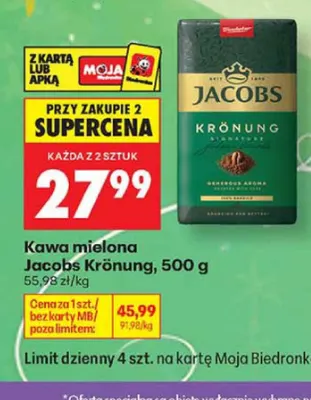 Kawa mielona Jacobs Krönung promocja w Biedronka