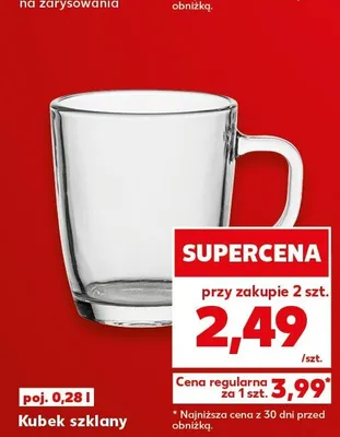 Kubek szklany poj. 0,28l promocja w Kaufland