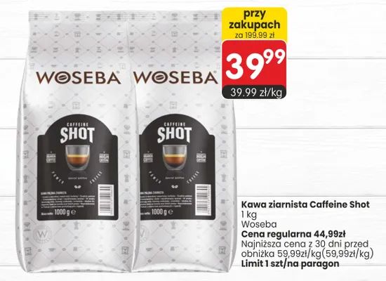 Kawa ziarnista Caffeine Shot Woseba promocja w Market Point