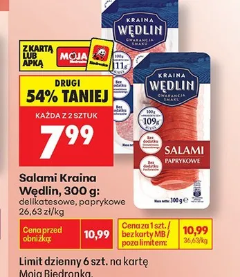 Salami paprykowe Kraina Wędlin promocja w Biedronka