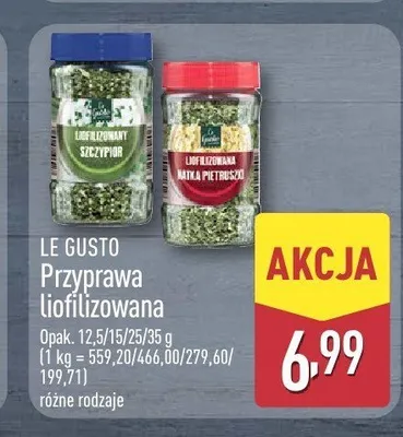 Przyprawa liofilizowana natka pietruszki Le Gusto promocja w Aldi