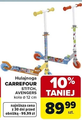 Hulajnoga Stitch, Avengers koła Ø 12 cm promocja w Carrefour