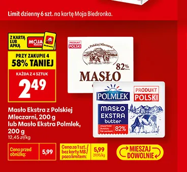 Masło ekstra z Polskiej Mleczarni promocja w Biedronka