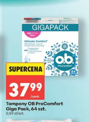 Tampony OB ProComfort Giga Pack 64 szt. promocja w Biedronka