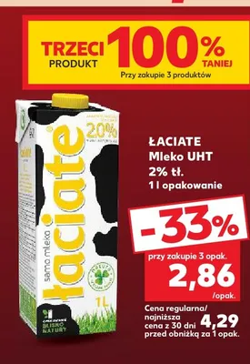 Mleko UHT Łaciate 2% promocja w Kaufland
