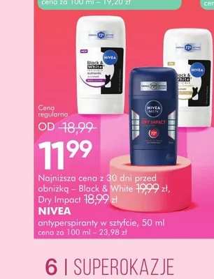 Antyperspirant w sztyfcie Nivea Dry Impact promocja w Super-Pharm