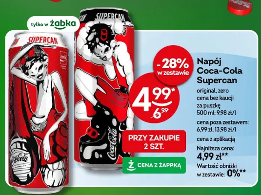 Napój Coca-Cola Supercan zero promocja w Żabka