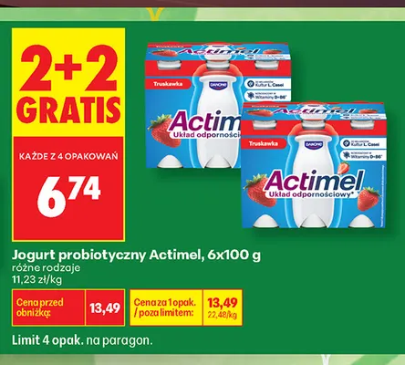 Jogurt probiotyczny Actimel 6-pak 100 g promocja w Biedronka