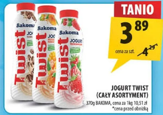 Jogurt Twist Bakoma promocja w Arhelan