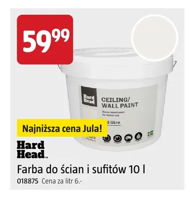 Farba do ścian i sufitów Hard Head promocja w Jula
