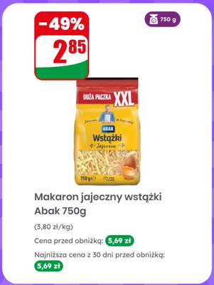 Makaron jajeczny wstążki Abak promocja w Dino