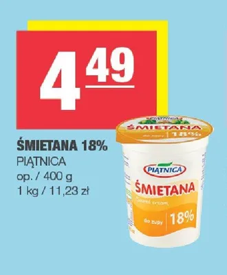 Śmietana 18% Piątnica promocja w SPAR