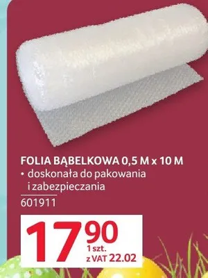 Folia bąbelkowa 0,5 m x 10 m transparent do pakowania 1-warstwowa promocja w Selgros