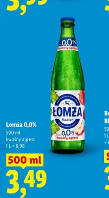 Piwo bezalkoholowe Łomża 0,0% kwaśny agrest promocja w Lidl