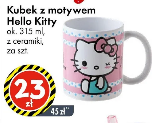 Kubek z motywem Hello Kitty ok. 315 ml, z ceramiki promocja w Tedi