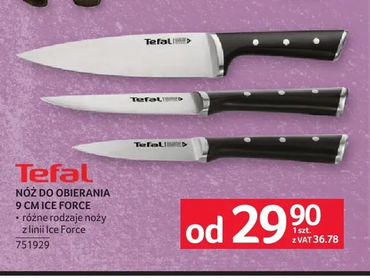 Nóż do obierania 9 cm Ice Force Tefal promocja w Selgros