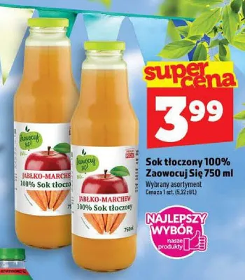 Sok tłoczony 100% Zaowocuj Się promocja w TOPAZ