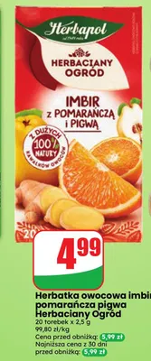 Herbatka owocowa imbir pomarańcza pigwa Herbaciany Ogród Herbapol promocja w Dino