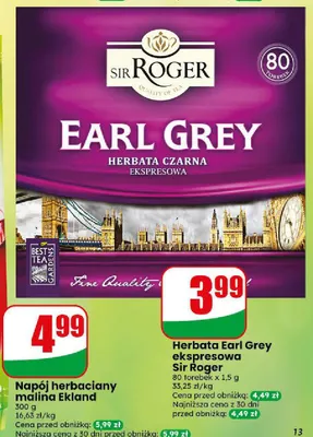 Herbata Earl Grey ekspresowa Sir Roger promocja w Dino