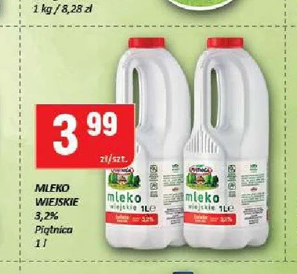 Mleko Wiejskie 3,2% Piątnica promocja w Chorten