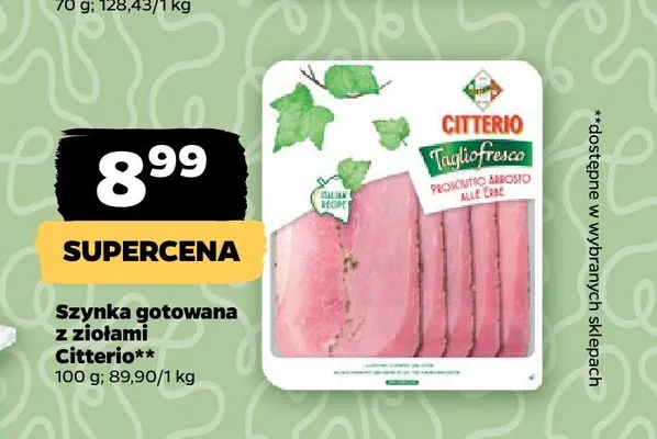 Szynka gotowana z ziołami Citterio promocja w Netto