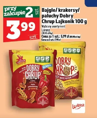 Krakersy Dobry Chrup Lajkonik Lorenz 100g promocja w TOPAZ