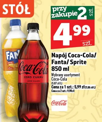 Napój coca-cola, fanta, sprite promocja w TOPAZ